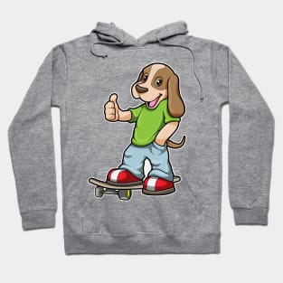 Dog as Skater with Skateboard Hoodie